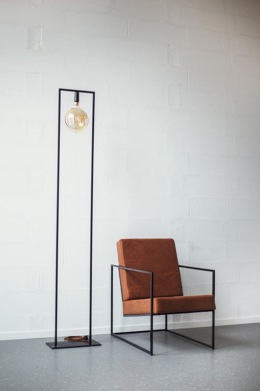 Modern, solid, timeless, handmade, exclusive design IRON floor lamp