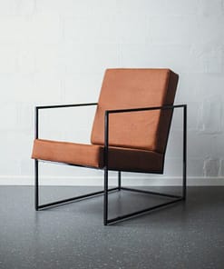 IRON Bauhaus style leather armchair odinis fotelis