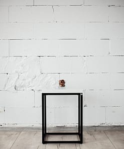 Modern, solid, timeless, handmade, Bauhaus style, exclusive design IRON bedside table square