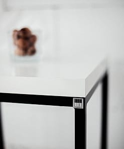 Modern, solid, timeless, handmade, Bauhaus style, exclusive design IRON bedside table square