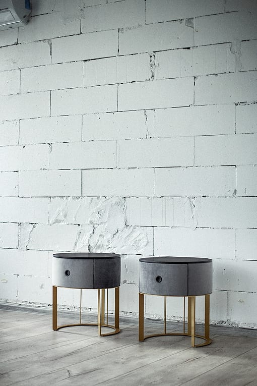 bedside table circle staliukai prie lovos