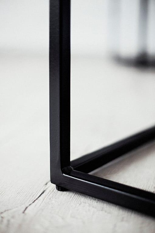 Modern, solid, timeless, handmade, Bauhaus style, exclusive design IRON bedside table square